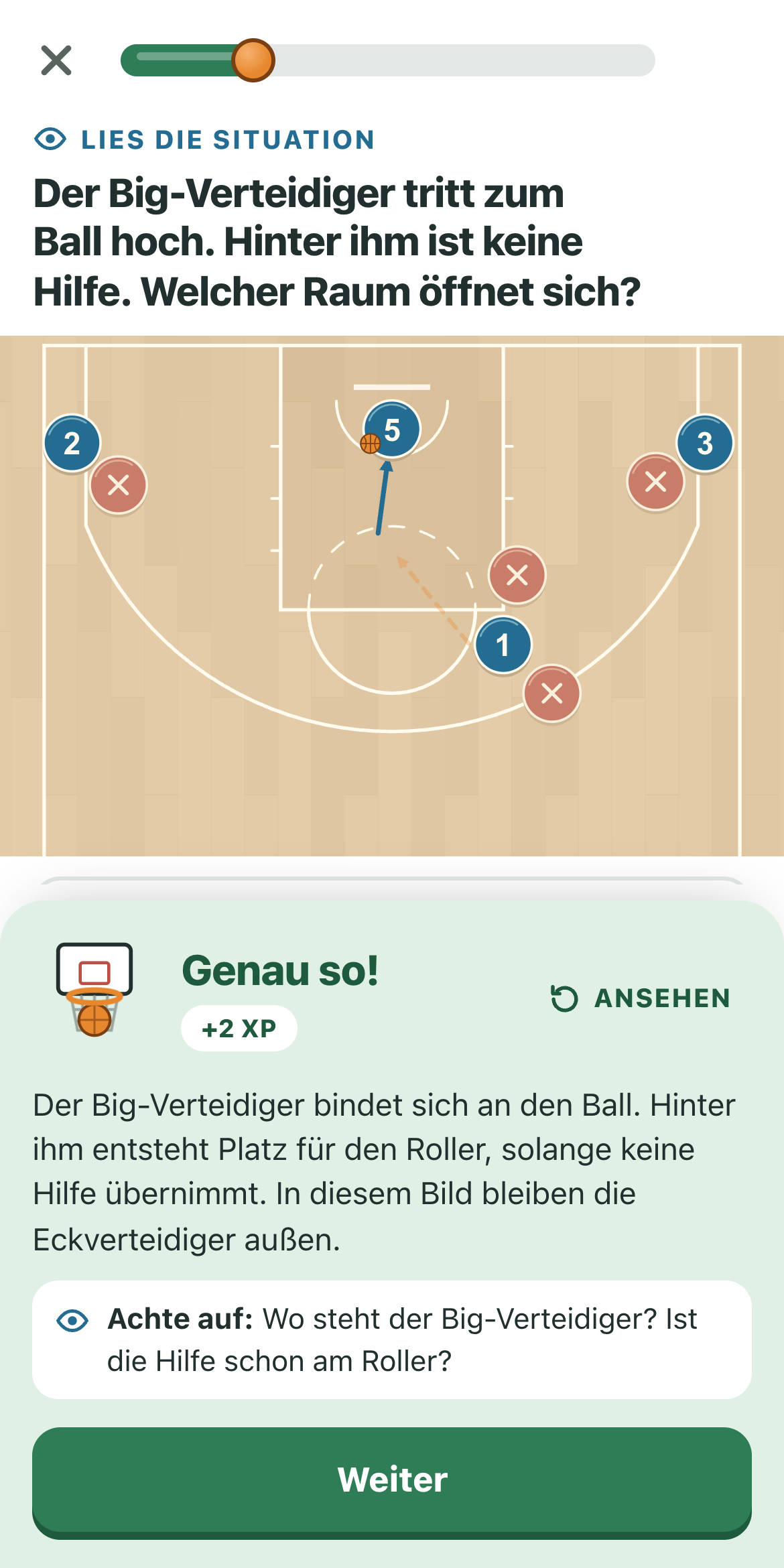 Erklärung nach einer richtigen Antwort